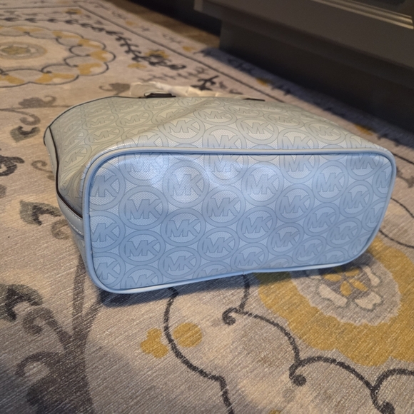 Michael Kors Pale Blue Monogram Jodie Small Tote NWT - Picture 7 of 11